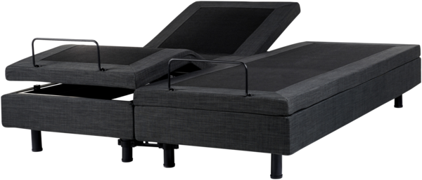 Verstellbares Bett ohne Kopfteil DUKE 160 x 200 cm Stoff Dunkelgrau