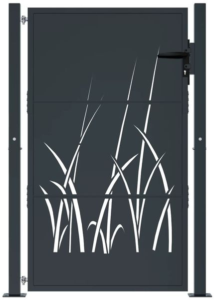 vidaXL Gartentor Anthrazit 100x150 cm Stahl Gras-Design 153169 Bild 3