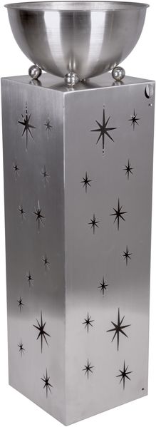 Sternensäule MANN mit LED - Edelstahl Silber 76x25,5x25,5cm | Dekoration Wohnzimmer Büro