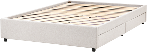 Bett mit Schubladen ohne Kopfteil Stoff PRADES 140 x 200 cm Hellbeige Bild 5