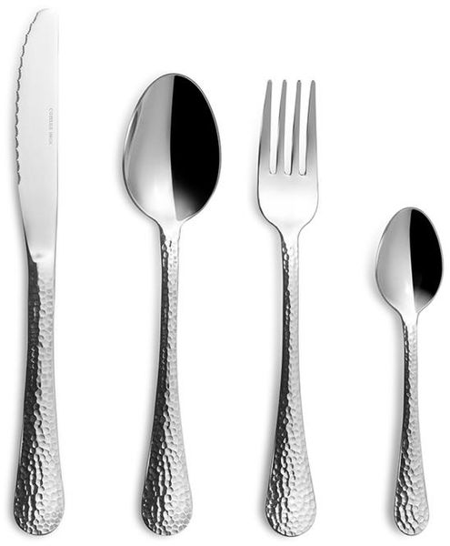 Comas Besteckset Luna 24-tlg, Tafelbesteck, strukturierte Griffe, Edelstahl, Spiegelfinish, 7154