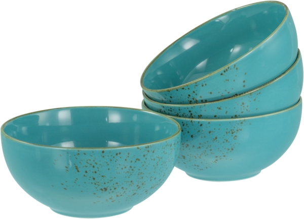 CreaTable Schale Nature Collection, Buddha Bowl 4-tlg, Steinzeug, (Set, 4-tlg), Handwerklicher Look, Vintage, Höhe 7,5 cm