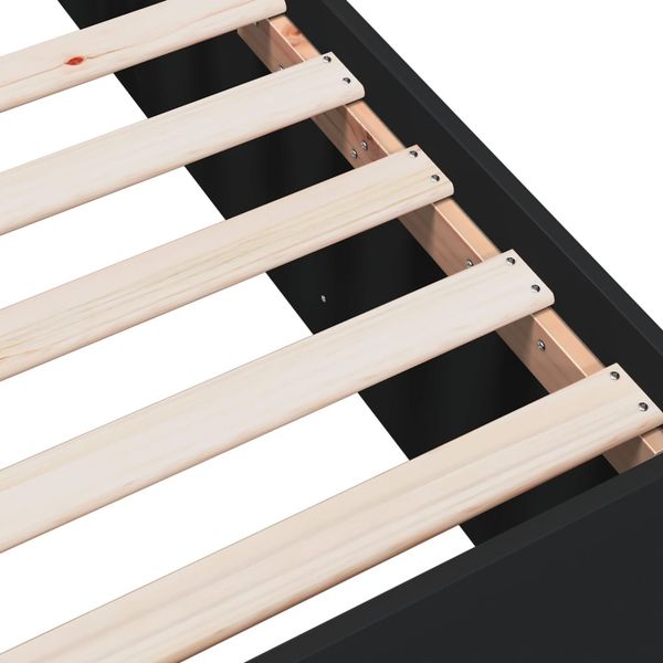 vidaXL Bettgestell Schwarz 150x200 cm Holzwerkstoff 3280917 Bild 7
