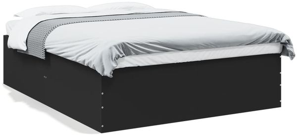 vidaXL Bettgestell Schwarz 150x200 cm Holzwerkstoff 3280917 Bild 2