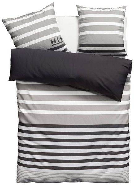 H.I.S Bettwäsche Majoran, Polycotton recycelt, 3 teilig, gestreifte Bettwäsche in verschiedenen Qualitäten