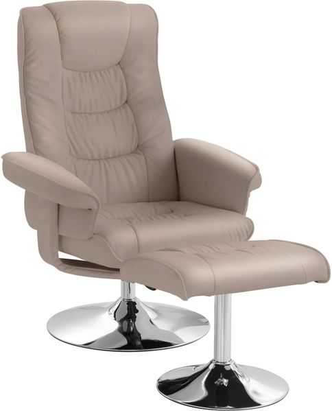 Relaxsessel >Kjersti< (2-teilig) drehbar, mit Hocker, Cappuccino - 79x109x79cm (BxHxT)