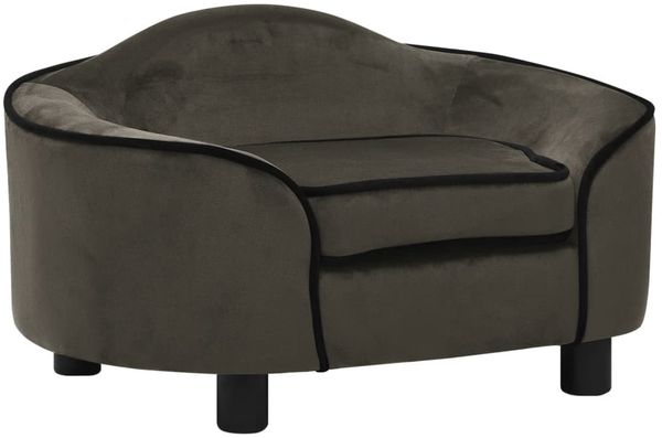 vidaXL Hundesofa Dunkelgrau 67x47x36 cm Plüsch 171087