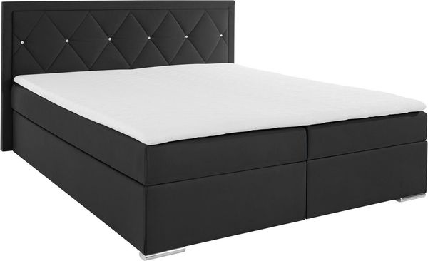 Leonique Boxbett Alfie, Bestseller, wahlweise mit Bettkasten, mit Straßsteinen im Kopfteil, H2, H3 und H4 wählbar