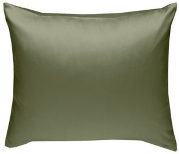 Bettwaesche-mit-Stil Mako-Satin / Baumwollsatin Bettwäsche uni / einfarbig dunkelgrün Kissenbezug 40x40 cm Bild 6