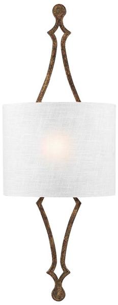 Wandlampe, Stahl Eisen, Blattgold, H 77,8 cm