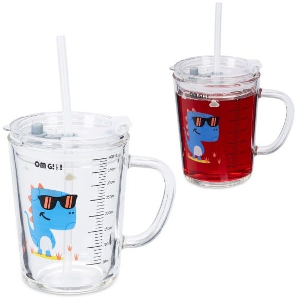 2er Set Kindergläser mit Dinomotiv