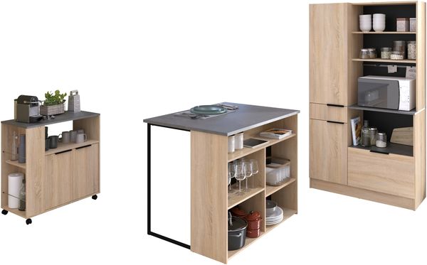 Buffet >Fumay 3< (3-teilig) Buffet 100x186x45, Theke 109x90x80, Beistelltisch 75x81x40