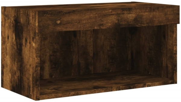 vidaXL TV-Schrank mit LED-Leuchten, Holzwerkstoff, Räuchereiche, 30 x 30 x 60 cm