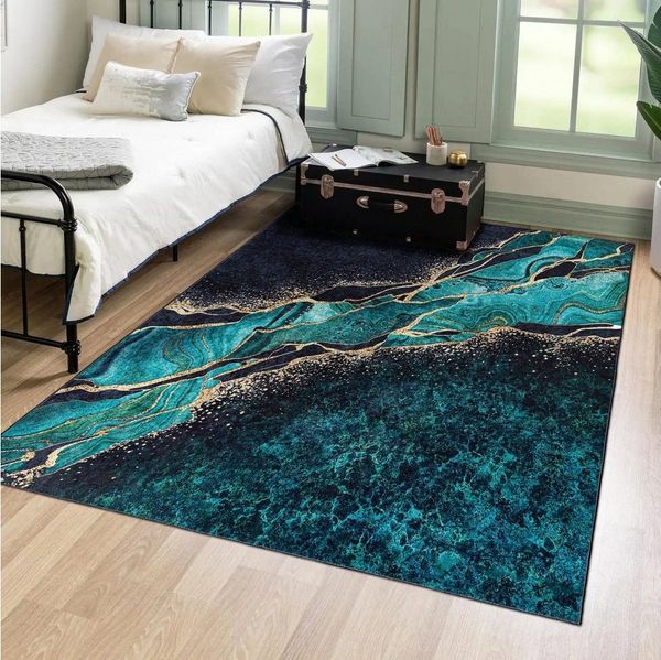 Mazovia Designteppich Modern Teppich für Wohnzimmer, Schlafzimmer, Esszimmer, 80 x 150 cm, Kurflor, Waschbar in Waschmaschine, Höhe 5 mm, Rutschfest