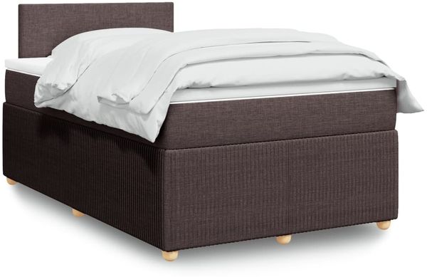 vidaXL Boxspringbett mit Matratze Dunkelbraun 120x200 cm Stoff 3287419