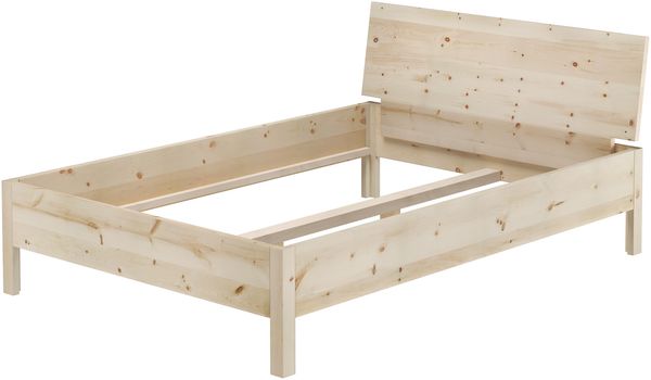Metallfreies Doppelbett Holzbett Zirbe massiv 140x200 mit wählbarem Zubehör V-60.95-14ohne Zubehör Bild 3