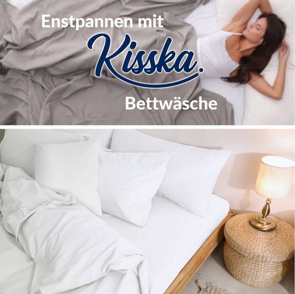 Kisska Kissenbezug LUNA Kissenüberzug Sofakissenbezug Kopfkissenbezug, (1 Stück), Atmungsaktiv, aus Baumwolle 40x40 Weiß