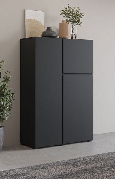 OTTO home Highboard Metric,Breite 92cm, moderne grifflose Hochkommode 3 Türen,Highboard, Hochschrank mit viel Stauraum, Einlegeböden verstellbar, Türkommode