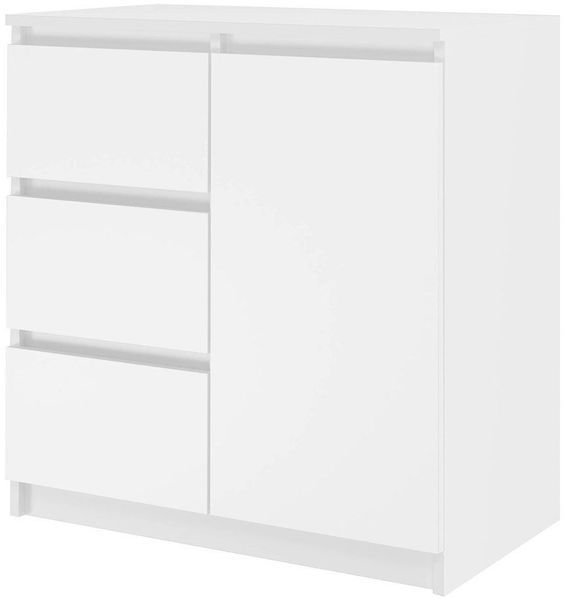 ibonto NACHTKOMMODE MATTWEISS 40x80x75cm (H 75 x T 40 x B 80 cm)