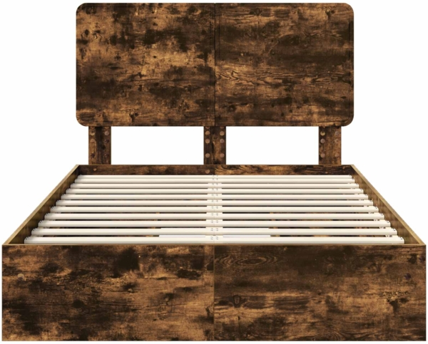 vidaXL Aufbewahrungsbett Geräucherte Eiche 135x190 cm Holzwerkstoff 3412697 Bild 7