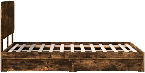 vidaXL Aufbewahrungsbett Geräucherte Eiche 135x190 cm Holzwerkstoff 3412697 Bild 8