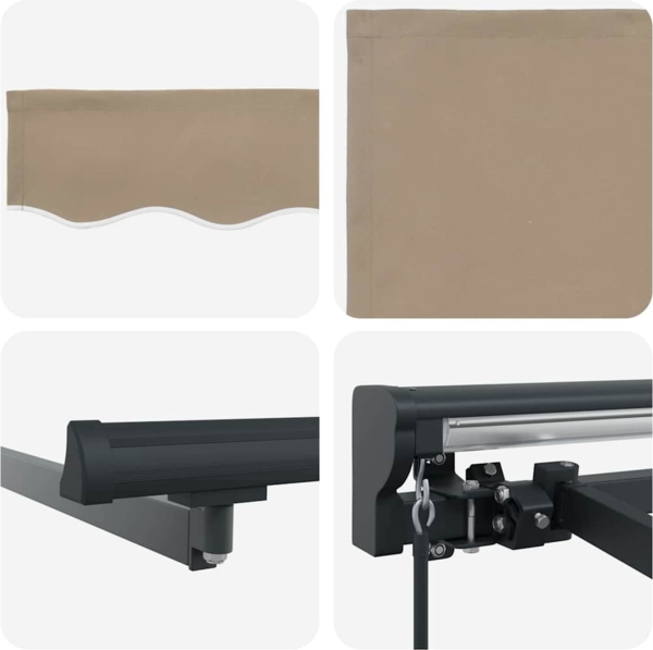 vidaXL Einziehbare Markise Beige 350x250 cm Stoff 3330355 Bild 7