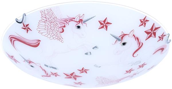 Kinder Deckenlampe, Einhorn, rosa-weiß, 40 cm