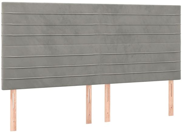 vidaXL Bettgestell mit Kopfteil Samt Hellgrau 160x200 cm, Härtegrad: H2 [3125824] Bild 8