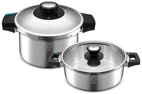 Karaca Schnellkochtopf Karaca Quick & Safe Induktions Schnellkochtopf Set, Edelstahl, (2-tlg)