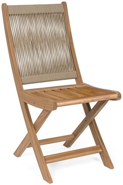 2er-Set Klappstuhl Ubiona - Akazienholz Natur, Geflecht Taupe