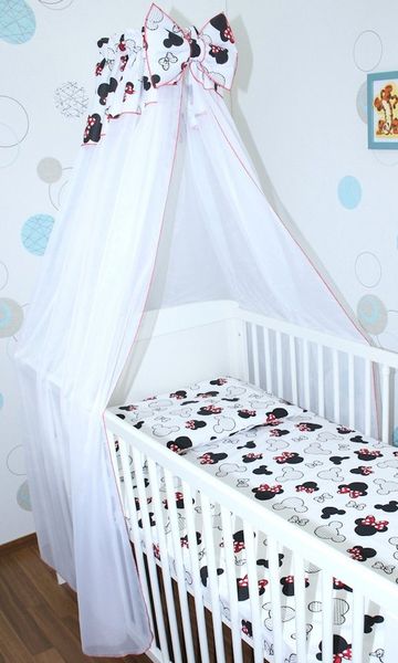 Primawela Betthimmel Betthimmel aus weißem Chiffon mit Baumwollabschluss Baby Kinder Bett