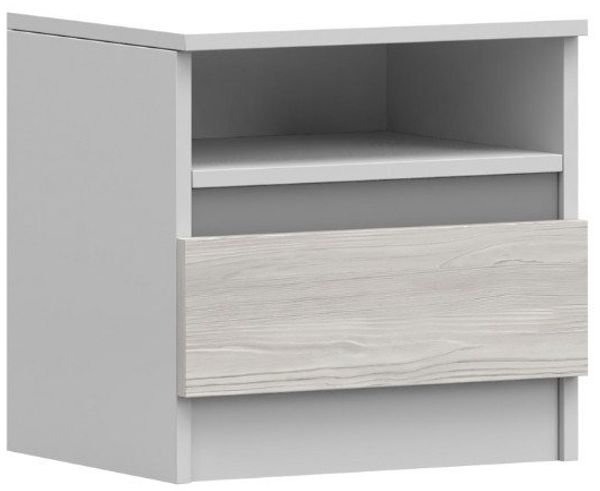 Deine Möbel 24 Nachttisch HEAVEN Nachtkommode 40/42/36 cm (B/H/T) (Kompakter Nachttisch mit Schublade & offenem Fach – ideal für Schlafzimmer oder Gästezimmer, 2-St, kombinierbar mit Betten, Kommoden und Kleiderschränken), HEAVEN-Kollektion