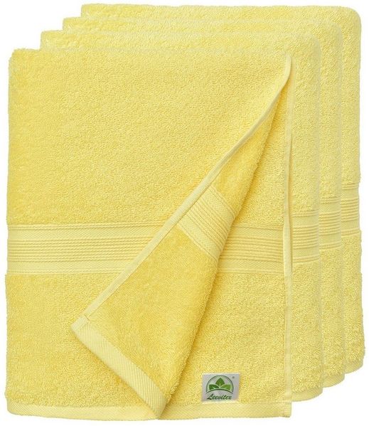 leevitex® Handtuch 4er_HT_Gelb, 50 x 100 cm, hochwertig verarbeitet & fusselfrei