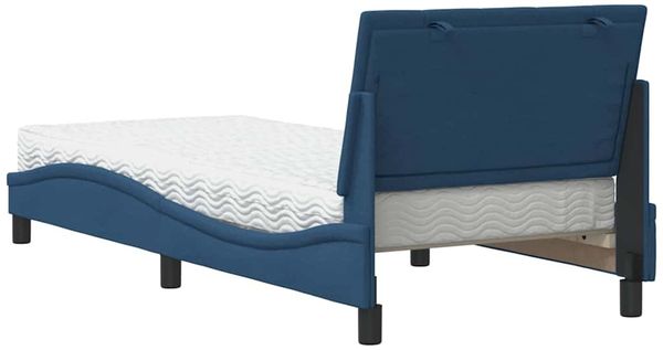 vidaXL Bett mit Matratze "Hanko" Blau 90x200 cm Stoff 3310509 Bild 7