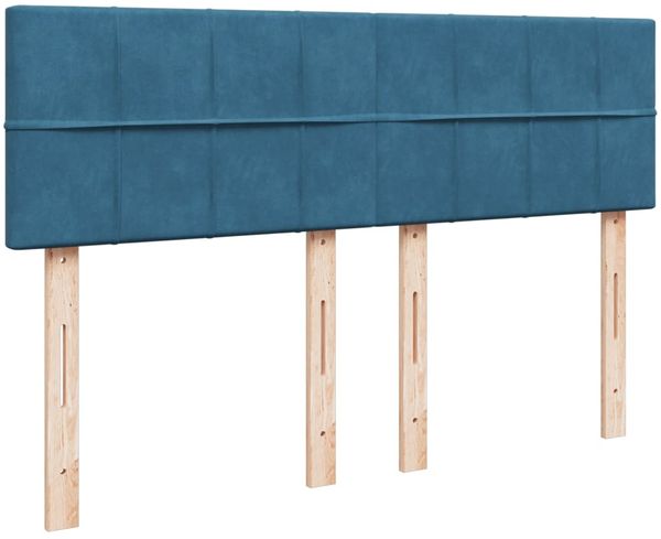 vidaXL Boxspringbett mit Matratze Blau 160x200 cm Samt 3286358 Bild 8