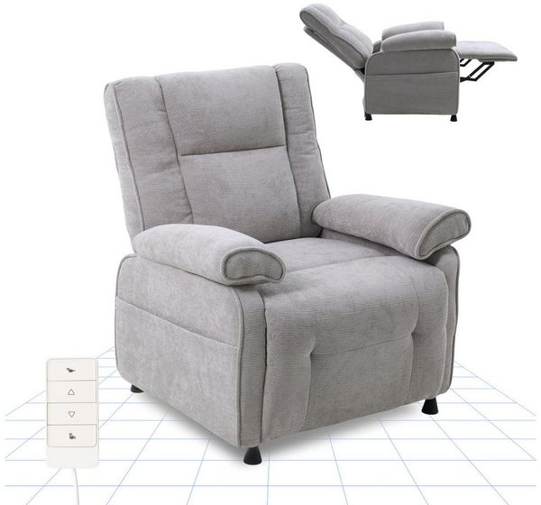 FLEXISPOT Relaxsessel Elektrischer Ergonomischer Fernsehsessel mit stufenloser Liegefunktion (mit stufenloser Liegefunktion 105°–155°, zusätzliche Schnellbedienung für Aufrichten & Zurückstellen), extra dicke Polsterung, große Seitentasche, belastbar b...