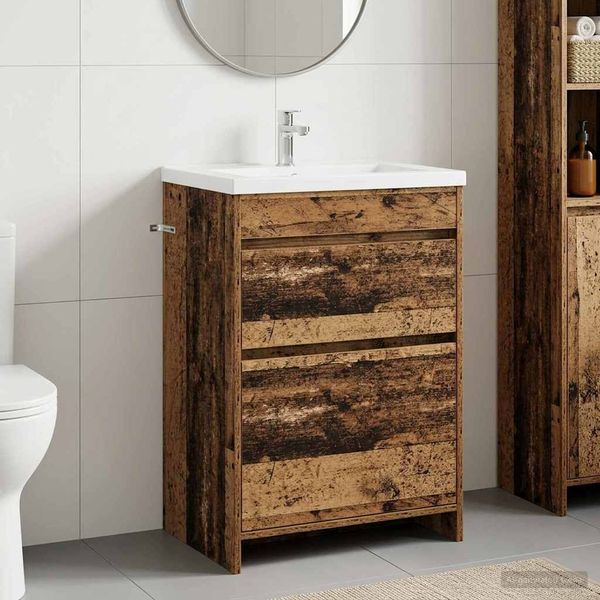 vidaXL Badunterschrank Altholz 56 x 37,5 x 81 cm Holzwerkstoff 890734