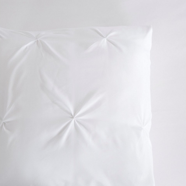 Pure Microfaser Bettwäsche 135 X 200 cm + 1- 80 X 80 cm Elegance luxury stitching pleats weiß Bild 2