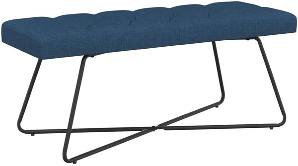 vidaXL Bank mit Knopfheftung Blau 110 x 40 x 46 cm Stoff 42038379