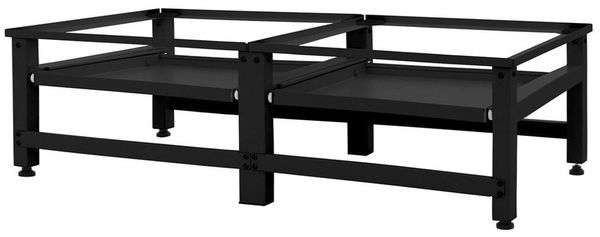 ML-DESIGN Waschmaschinenuntergestell Waschmaschinenzubehör Untergestell Unterbausockel Podest für Trockner, Doppel Waschmaschinen Unterbau ausziehbare Ablage 124x55x37cm Stahl