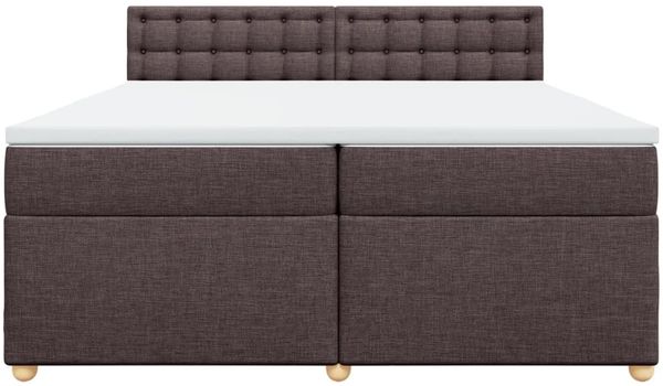 vidaXL Boxspringbett mit Matratze Dunkelbraun 200x200 cm Stoff 3289104 Bild 6