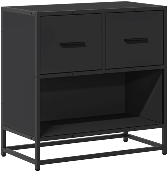 vidaXL Nachttisch Schwarz 60x31x60 cm Holzwerkstoff und Metall 848694