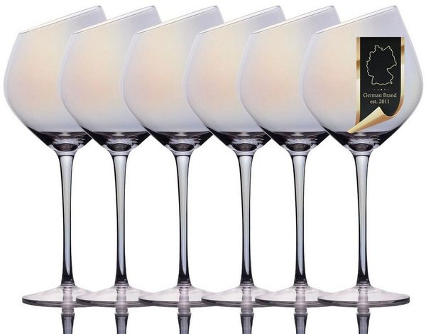 Intirilife Weinglas, 6-tlg, Glas, Wein Glas Set 470ml Wein Gläser mit Schimmer Spülmaschinenfest (6-tlg)