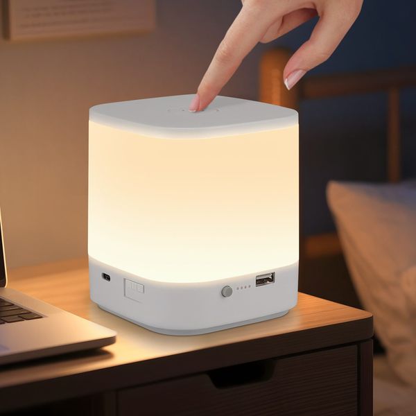 LED Nachttischlampe Touch Dimmbar: ZMH Tischlampe Akku 1800mAH USB Aufladbar Weiß Nachttischlampe Kabellos mit 3 Farbtemperatur&Timing Funktion Nachtlicht Kinder für Schlafzimmer (Weiß, 1800mAH)