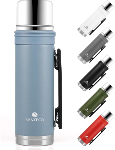 Thermoskanne 1L Edelstahl Isolierflasche Trinkbecher unterwegs BPA Frei