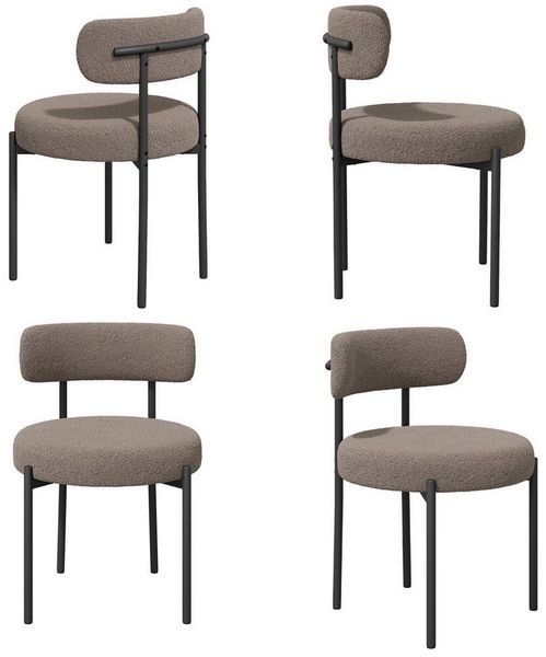 HawthyHome Esszimmerstuhl Runder Polsterstuhl mit Metallgestell, Wohnzimmerstuhl, Küchenstuhl (4 St), 4er Set