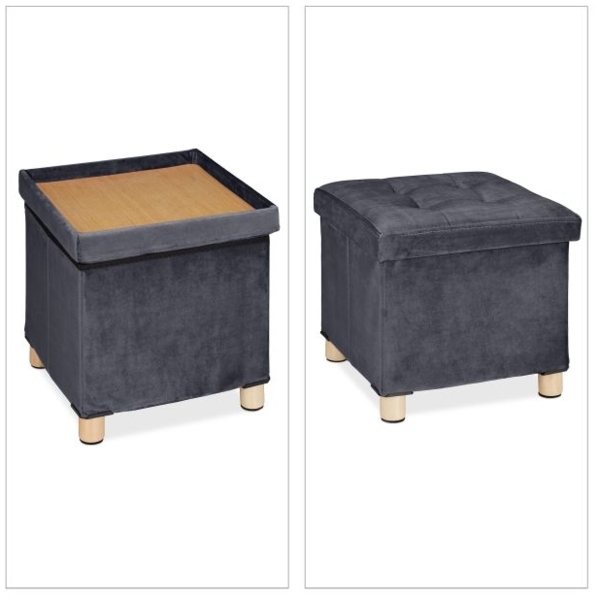 Samthocker mit Tablett Bild 7