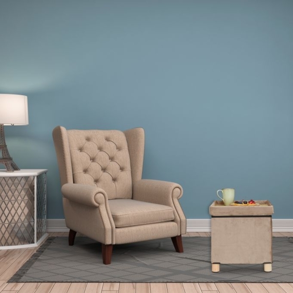 Samthocker mit Tablett Bild 5