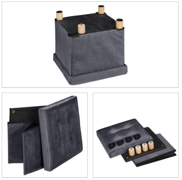 Samthocker mit Tablett Bild 6