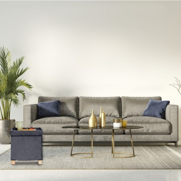 Samthocker mit Tablett Bild 2